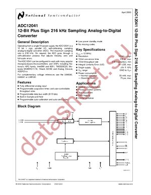 ADC12041CIMSA datasheet  